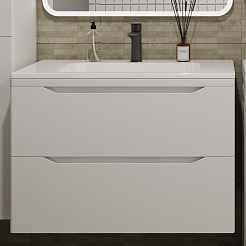 Style Line Мебель для ванной Марелла 80 Люкс Plus антискрейтч подвесная белая матовая – фотография-5